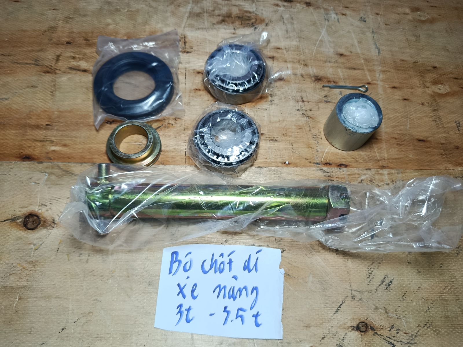 Bộ chốt dí xe nâng 3 tấn bằng thép 40Cr chính hãng, kèm bạc lót và phớt bảo vệ – phụ tùng xe nâng chất lượng cao